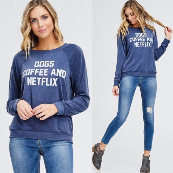 Tops - Dogs, Coffee, & Netflix graphic top
